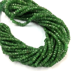 100% piedra granate verde natural facetada Rondelle venta al por mayor cuentas sueltas de piedras preciosas para la fabricación de joyas a precio de mercado mayorista - Product Image 1