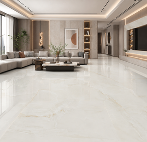Carrelage de sol blanc de luxe, finition brillante, 60x60 cm, céramique vitrifiée, 2x2 pieds, salon, chambre, couloir, cuisine, carrelage de sol intérieur - Product Image 5