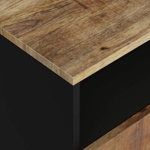 Mesita de Noche Elegante en Madera de Mango Natural en Color Negro - Product Image 6