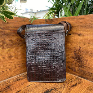 Crocodile Pattern Multipurpose Business Shoulder Purse Bag Full-Grain Genuine Leather Crossbody Messenger Bag for Men & Women - Product Image 5