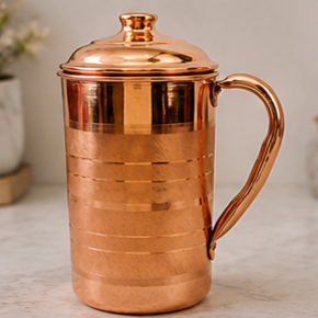 Jarra de Cobre con Tapa, Recipiente Metálico Resistente para Bebidas - Product Image 5