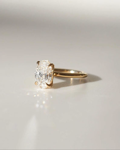 Oval Moissanite Gold <b>Ring</b> 14K 18K Engagement <b>Ring</b> for Women Solitaire Oval <b>Ring</b> Minimalist <b>Thin</b> Band Wedding Jewelry - Product Image 2