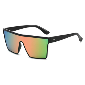 Sunglasses Fashion Design <b>Plastic</b> Oversized Frame Men Vintage Sun Glasses Square Women Flat Top Thick <b>Mirror</b> ShadesC - Product Image 2