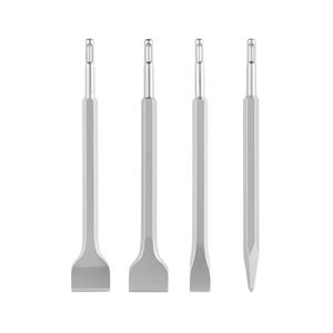 Jeu de ciseaux à marteau perforateur SDS Plus 4 pièces - Ciseaux à pointe plate, ciseaux à angle et ciseaux à spade, traités thermiquement pour la maçonnerie - Product Image 1
