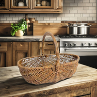 Paniers de rangement élégants en osier de haute qualité avec poignées, écologiques et multifonctionnels pour la cuisine, différentes tailles, en promotion