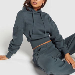 Nouvel Arrivage Sweat à Capuche Court Uni Personnalisé pour Femme, Style Décontracté Streetwear, Pull Oversize pour Femme - Product Image 5