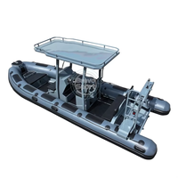 Bateau pneumatique rigide à double coque en aluminium RHIB660 de 22 pieds, certifié CE, en Hypalon PVC Orca, pour usage familial