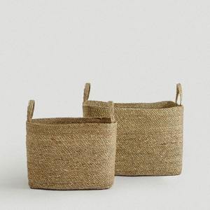 Juego de 2 cestas de mimbre cosidas con seguridad, cesta de almacenamiento hecha a mano, venta al por mayor, ecológica, hecha en Vietnam - Product Image 1