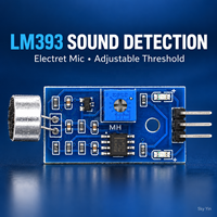 Modul Sensor Suara LM393 3.3V-5V, Mikrofon Deteksi yang Dapat Disesuaikan, Output Digital High Low untuk Saklar DIY, Peluit, dan Suara Tepuk