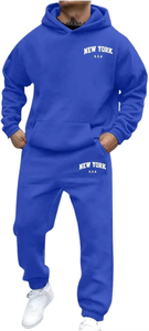 Conjunto Deportivo con Capucha para Hombre, Azul, Nueva York, EE. UU., Sudadera y Pantalones Largos de Algodón, Ropa Casual de Otoño - Product Image 5