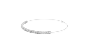 Bracelet coulissant en or et diamants, demi-éternité réglable avec diamants ronds de laboratoire, bijoux minimalistes - Product Image 3