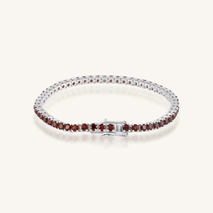 Pulsera de Granate en Plata de Ley 92.5 KLSB-20660 - Product Image 4