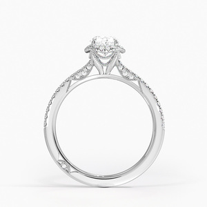 BOJ <b>Ring</b> 035 Oval Cut 925 Silver Simply Tacori Cathedral Drape Diamond 2ct D Color VVS1 Moissanite GRA Certified Low Price Sale - Product Image 3