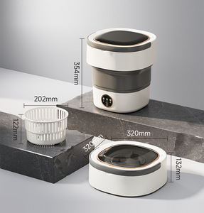 Lavadora Portátil Mini de Gran Capacidad (16L), de Plástico Azul, Plegable, con Cesta de Deshidratación y Pantalla Táctil Fácil de Usar - Product Image 1