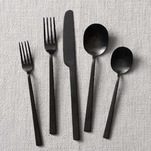 Service de couverts en acier inoxydable Kanto, noir luxe, 5 pièces, avec finition dorée - Product Image 3