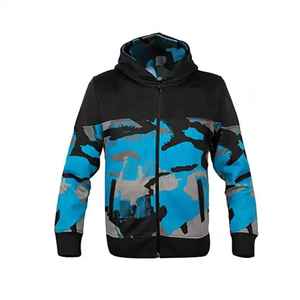 Conjunto Deportivo con Capucha para Hombre, Sudadera con Cierre Completo y Pantalones Deportivos con Estampado de Camuflaje, Ropa Deportiva Informal de Poliéster para Otoño - Product Image 3