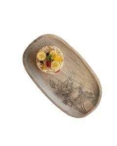 Eco-Friendly <b>Vintage</b> Design Rectangle Mango Wood Serving Plate Biodegradable Durable Dishwasher <b>Safe</b> Customizable Wooden Trays - Product Image 5