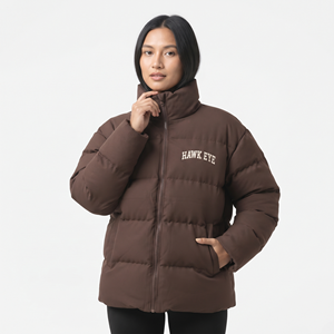 Best Quality Fashion Women's Puffer Jacket Winter Coat Stand Collar Zip Up Quilted Outerwear Custom Apparel - Product Image 3