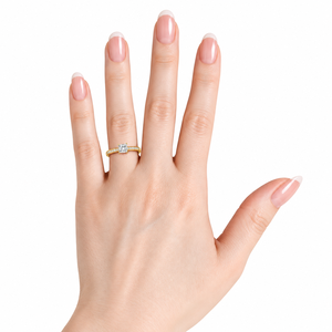 Anillo de Compromiso Solitario de Diamante Cultivado en Laboratorio con Corte Princesa de Lujo, Certificado por IGI, Diamante Redondo, Oro de 10K, 14K, 18K, Plata 925, 935 - Product Image 2