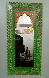 Nirmala Handicrafts Wooden Handpainted <b>Mirror</b> Handicraft <b>Mirror</b> <b>Mirror</b> for Home Living Room Decoration - Product Image 4