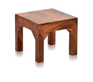 Table basse en bois massif artisanale |   Table basse en bois gain de place avec 4 tabourets |   Ensemble de table basse 5 pièces - Product Image 6