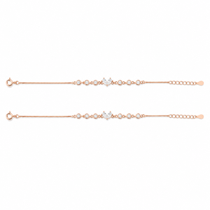 Chevillère en argent sterling 925 avec zircon cubique taille cœur pour femme, cadeau romantique pour mariage ou fête, bijou finition poli miroir - Product Image 5