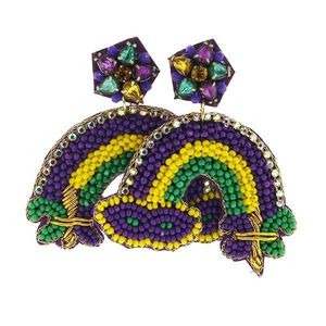 Pendientes de cuentas de semillas hechos a mano, multicolor, joyería étnica india para niñas al mejor precio. - Product Image 4