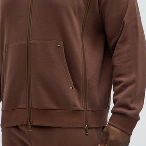 เสื้อฮู้ดแฟชั่นผู้ชายแบบยูนิเซ็กซ์ สีสันตัดต่อ พิมพ์ลายดิจิทัล ขนเฟอร์เทียมนุ่มฟูสำหรับฤดูหนาว ป้องกันขนร่วง ผลิตจากผ้าฝ้าย 100% น้ำหนัก 300 กรัม - Product Image 6