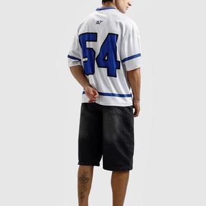 Ropa deportiva al por mayor, camiseta de fútbol americano azul y blanca personalizada, ropa deportiva unisex de poliéster y malla, camiseta de fútbol. - Product Image 1