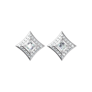 10K White Gold Real Diamond Kite Shape Stud <b>Earrings</b> for Women 0.50 TCW | Elegant Ladies Screw <b>Back</b> Diamond <b>Earrings</b> Jewellery - Product Image 3