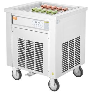 Macchina Commerciale per Gelato Arrotolato in Acciaio Inox 50x50 cm, Piastra Quadrata per Gelato Fritto - Product Image 1