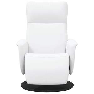 Fauteuil inclinable en similicuir blanc avec repose-pieds - Product Image 4