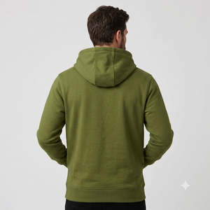 Olive Green Men's <b>Hoodie</b> Long Sleeve Casual Streetwear Sweatshirt Thick Warm Fleece Pullover Outdoor Hiking Gym <b>Workout</b> - Product Image 3