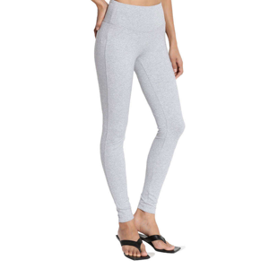 กางเกงเลกกิ้งถักสีพื้นเอวสูงแบบเต็มตัวสำหรับผู้หญิง - Product Image 4
