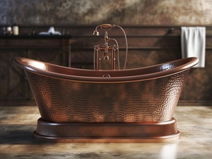 Bañera de cobre de tamaño personalizado hecha a pedido, bañera de cobre personalizada. - Product Image 1
