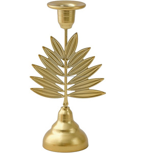 Candelabro Premium de Hoja de Palma Dorada • Portavelas Botánico 3D de Lujo - Product Image 1