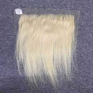 Venta al por mayor de pelo humano original de color rubio peluca recta natural 100% extensiones de cabello humano peluca frontal de la máquina - Product Image 5