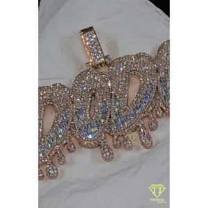 Pendentif Moissanite « DODO » Collier Personnalisé Lettre Bulle Bijoux Hip Hop de Luxe Chaîne Iced Out pour Hommes - Product Image 3