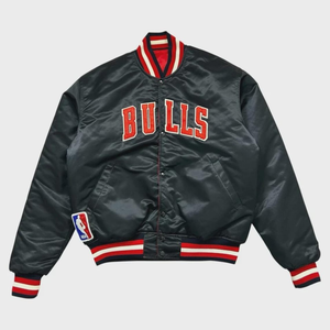 Blouson Bomber Homme Noir en Satin avec Logo Brodé – Style Décontracté Hiver Urbain - Product Image 4
