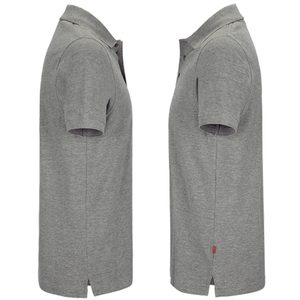 Chemise à manches courtes pour homme, grise, tricotée, 100% polyester, style décontracté, coupe régulière, respirante, séchage rapide, couleur unie, boutonnée - Product Image 3