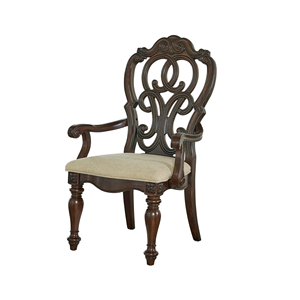 Solid Teak Wood Carved <b>Dining</b> <b>Chair</b> Classic Vintage Style Elegant Upholstered Seat Luxury Restaurant Hotel Furniture - Product Image 1