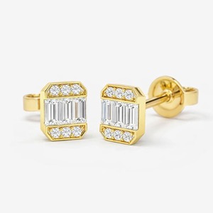 Dhani Jewels - Broches Redondos de Diamantes Naturales Baguette, Oro Blanco, Amarillo y Rosa de 14K, Claridad VS, Precio de Fábrica, Suministro al por Mayor - Product Image 2