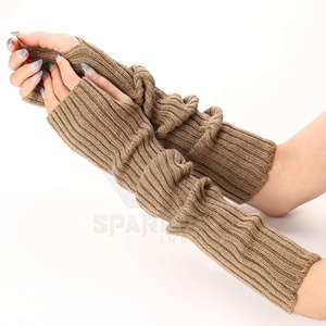 Manchettes tricotées côtelées sans couture pour femmes, couvre-bras longs extensibles, accessoires de mode d'hiver - Product Image 2