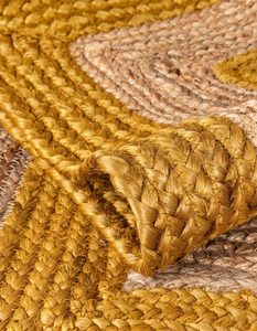 Tapis rond en jute naturelle jaune tissé à la main, tapis circulaire tressé, tapis de sol écologique pour salon, chambre à coucher, décoration de la maison - Product Image 4