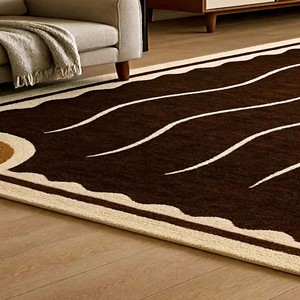 Luxury Brown Abstract Pattern Rug Modern Area Rug Hand Tufted Carpet Living Room Bedroom <b>Floor</b> Mat Non Slip Durable Decorative - Product Image 3