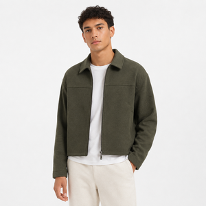 Blouson matelassé vintage pour homme 100% coton, fermeture éclair, longueur standard, respirant, coupe-vent, avec logo personnalisé - Product Image 1