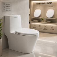 Abattant de toilettes moderne en plastique durable, design confortable, installation facile, nettoyage facile, double chasse, fermeture lente, anti-bactérien, antidérapant 5