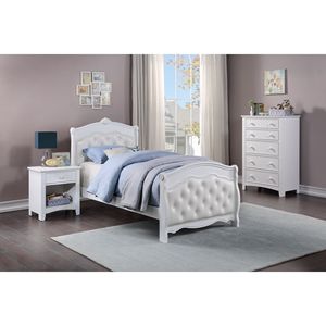 Testiera e Pediera in Ecopelle Bianca, Letto Matrimoniale per Camera da Letto Giovanile, 1 Pezzo, Struttura in Compensato, Letti Imbottiti di Alta Qualità - Product Image 6