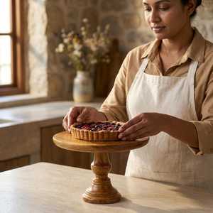 Luxury Solid Wood <b>Cake</b> Stand Eco-Friendly <b>Cake</b> <b>Mold</b> with Glass Cover Multi-Functional Round Dishwasher Safe for Kitchen - Product Image 5
