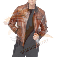 Veste bomber pour homme en cuir véritable, manches longues, imperméable, respirante, de haute qualité, mode d'hiver, en vente en ligne